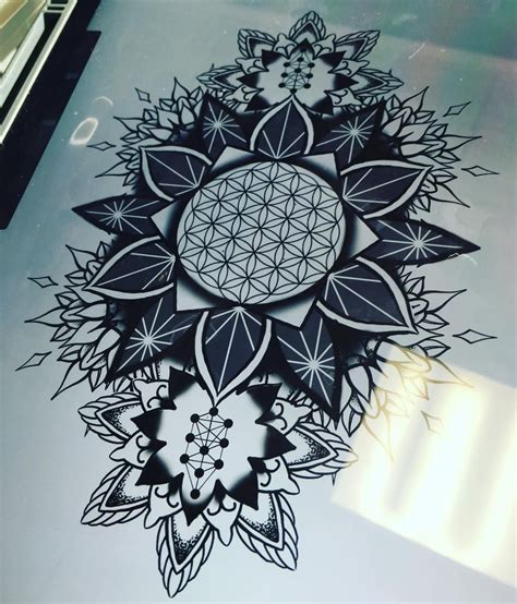 Working on a sacred geometry mandala tattoo design for Jared ! I can't ...