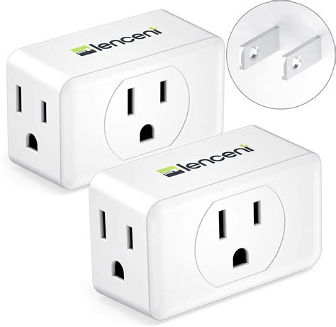 Buy 3 Prong to 2 Prong Adapter, LENCENT Plug Extender, Wall Plug Splitter with 3 AC Outlets ...