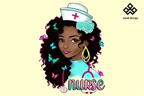 Black Nurse Afro Woman Melanin Girl PNG Graphic by Wood.design · Creative Fabrica