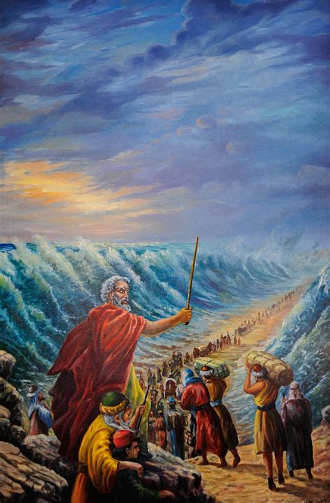 Moses At The Red Sea Painting by Vladimir Bibikov