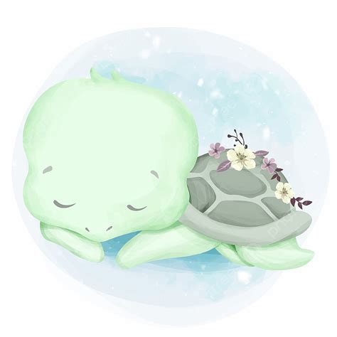 Cute Baby Sleeping Vector PNG Images, Cute Baby Turtle To Sleep, Adorable, Animal, Art PNG Image ...