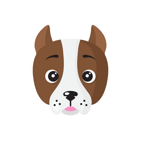 Vector cartoon dog face of Pitbull breed. 4372089 Vector Art at Vecteezy