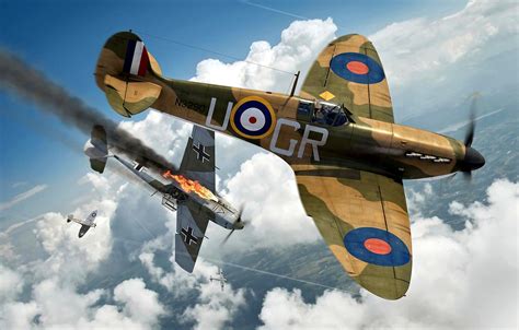 Wallpaper Messerschmitt, Battle of Britain, RAF, Air force, Supermarine, Emil, Dogfight, Bf.109E ...