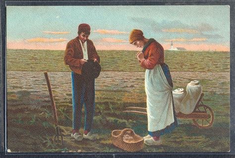 QP169 ART PAINTING MILLET FARMER COUPLE "L'ANGELUS" | Thanksgiving ...