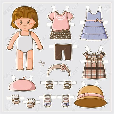 Dress Up Cute Paper Doll With Body ... | Paper dolls, Dress up dolls, Vintage paper dolls