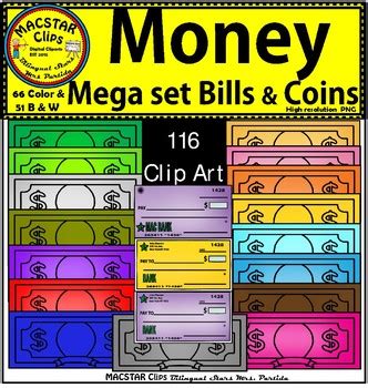 Money Clip Art Bundle (Bills and Coins) MEGA BUNDLE | TpT