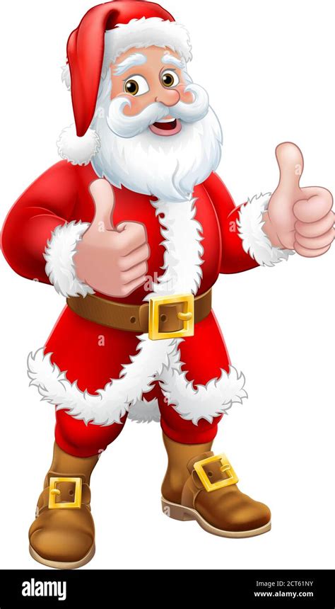 Santa Claus Christmas Cartoon Character Thumbs Up Stock Vector Image & Art - Alamy