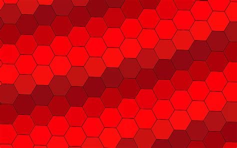 Red hexagons background material design, grid, geometric shapes, red ...