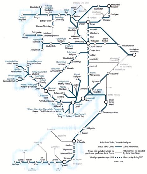 Wales train / rail maps