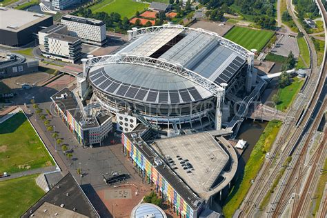 aerial view The Amsterdam Arena football stadium home of footbalclub Ajax, Bijlmermeer ...