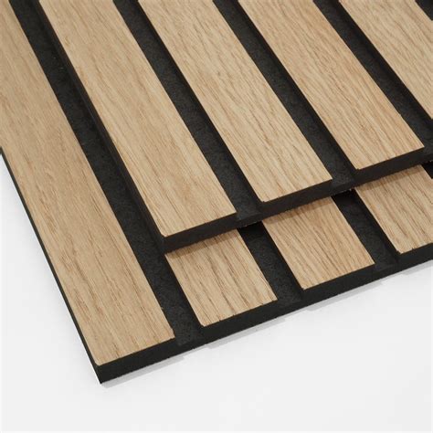 Oak Veneer Faced Black MDF Slat Wall Panels - Order Online