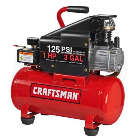 Craftsman 15310 1-HP 3-Gallon Horizontal Air Compressor with Hose and Accessory Kit