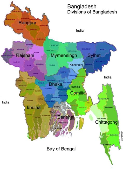 Map of Bangladesh in the world - Divisions name | Sylhet, Town map, Map