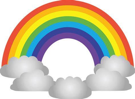 Rainbow With Clouds Clipart | Free download on ClipArtMag