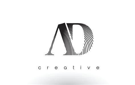 AD Logo Design With Multiple Lines and Black and White Colors. 4873346 Vector Art at Vecteezy