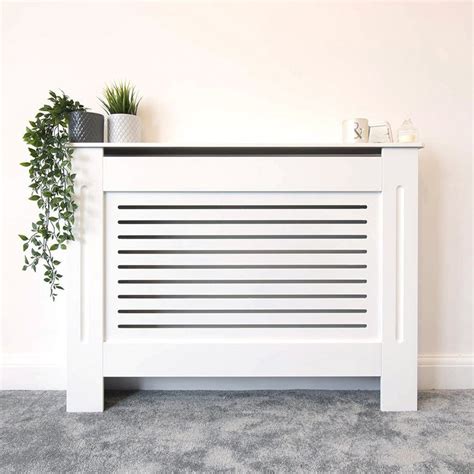 Horizontal Grill White Painted Radiator Cover | Jackstone House