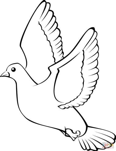 Flying Dove coloring page | Free Printable Coloring Pages