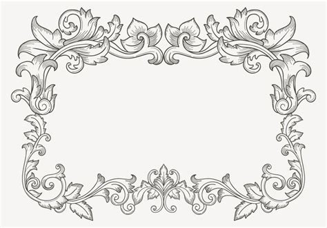 Floral Vintage Filigree Border 153210 Vector Art at Vecteezy