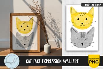 Cat Face Expression Wall Art by qidsignproject | TPT