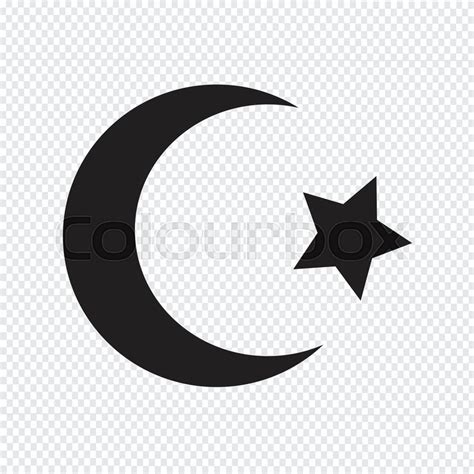 Symbol of Islam Star crescent icon | Stock vector | Colourbox