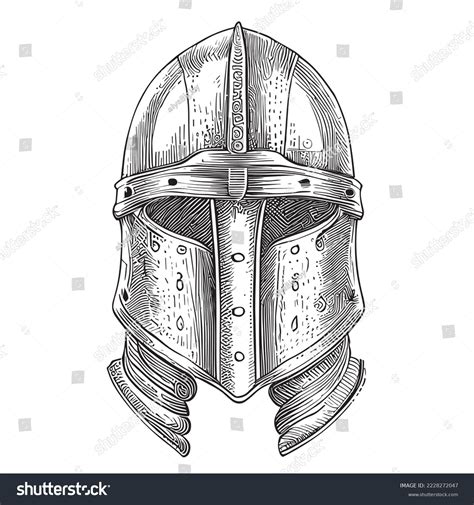 Knight Helmet Sketch Hand Drawn Engraving Stock Vector (Royalty Free) 2228272047 | Shutterstock