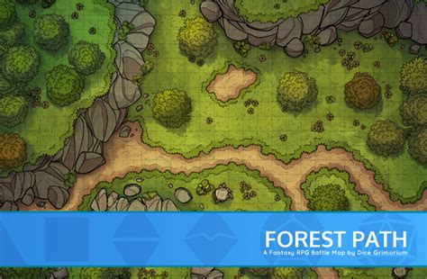 Forest Path - D&D Map for Roll20 And Tabletop - Dice Grimorium