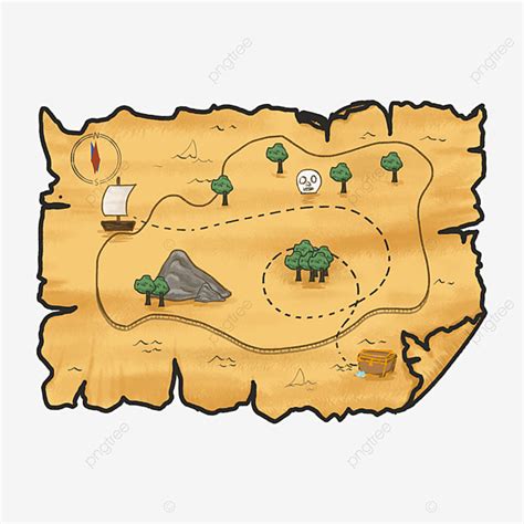 Gambar Clip Art Peta Harta Karun Emas Treasure Map Clipart Peta Harta ...