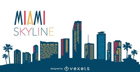 Miami Skyline Silhouette Vector Download