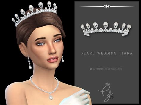 Pearl Wedding Tiara | Glitterberry Sims | Sims 4, Sims, Sims 4 pets