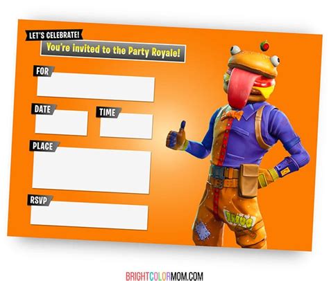 18 FREE Printable Fortnite Invitations for Birthdays and More