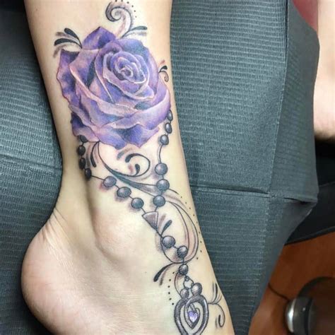 82 Pretty Purple Rose Tattoo Ideas