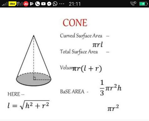 What is Formula of Curved Surface Area (CSA) Of cone - Maths - Surface ...