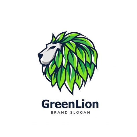 Green lion logo design | Premium Vector