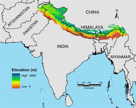 Himalayan Mountains Location On World Map - Topographic Map World