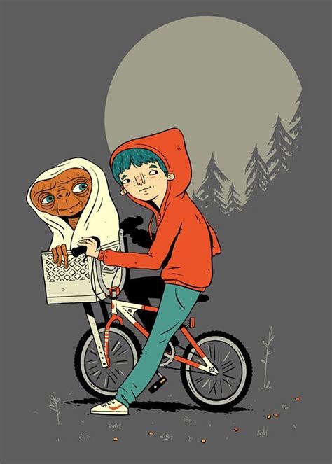 E.T The Extra Terrestrial | Cartoon clip art, Bicycle artwork, Movie posters design