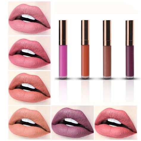 Beauty Lip Makeup Products Matte Lipgloss Easy Wear Velvet Metal Lipstick Moisturizing Cosmetics