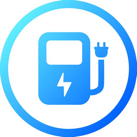 Electric vehicle charging station icon in gradient colors. 19551284 PNG