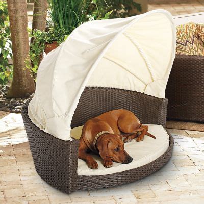 Outdoor Wicker Pet Bed with Canopy | Frontgate