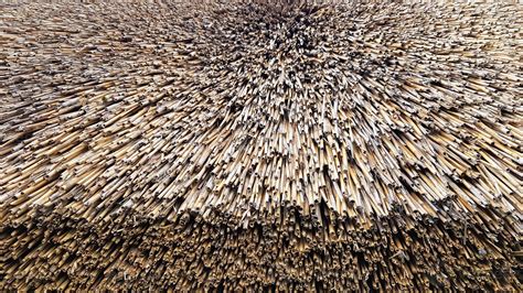 Straw pattern. Thatched grass, roof or wall. Straw, hay or dry grass roof background, thatch ...