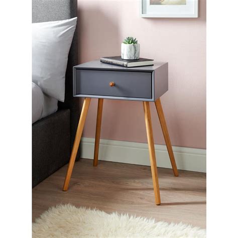 Bjorn Bedside Table - Grey in 2021 | Bedside table grey, Cheap bedside tables, Bedside table