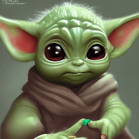 CUTEST and ADORABLE BABY YODA REALISTIC BABY YODA CARTOON CHARACTER ...