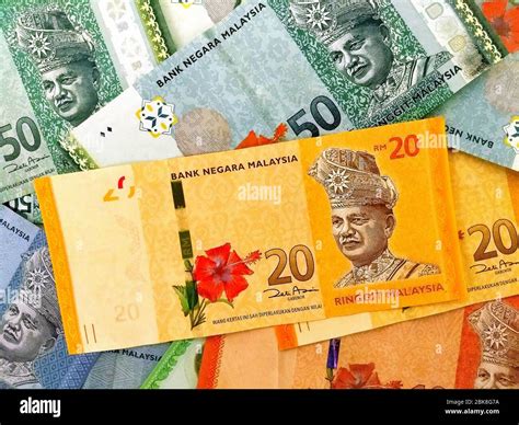 Currency of Malaysia, various multi-color paper Malaysian Ringgit ...