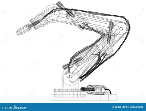 Robotic Arm Design Architect Blueprint - Isolated Stock Illustration - Illustration of ...