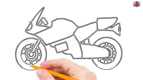 How to Draw a Motorcycle Step by Step Easy for Beginners/Kids – Simple Motorbikes Drawing ...