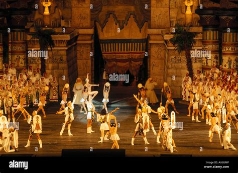 Opera artists performing on stage, Opera Aida, Verona, Italy Stock ...