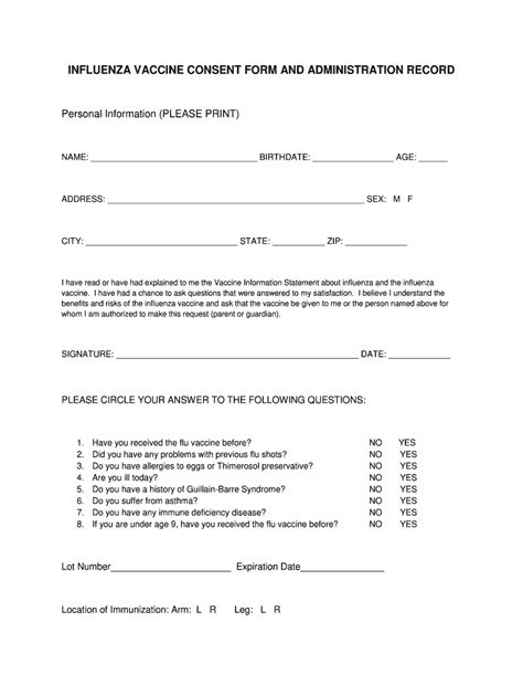 Flu vaccine form pdf: Fill out & sign online | DocHub