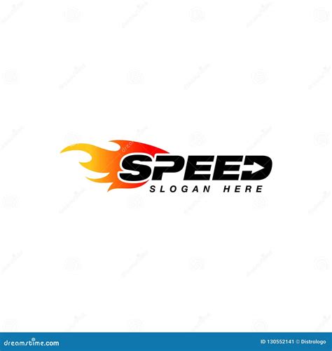 Speed Logo Design with Flame Effect. Speedometer Vector Icon Wit Stock ...