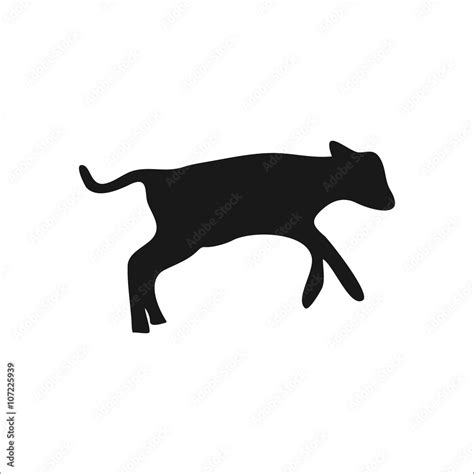 Cow calf silhouette simple icon on background Stock Vector | Adobe Stock