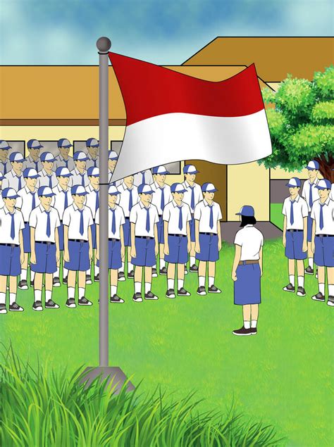 Gambar Upacara Bendera Di Sekolah - IMAGESEE