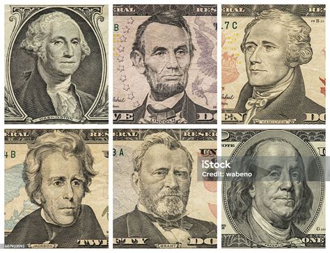 President Portraits On Dollar Bills Stock Photo - Download Image Now - President, Currency, US ...